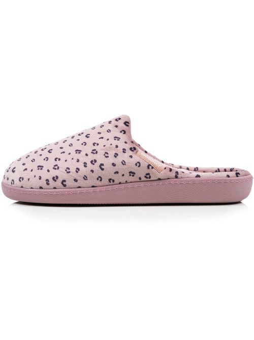 Chaussons mules microvelours semelle ergonomique soutien femme Isotoner - Kiabi
