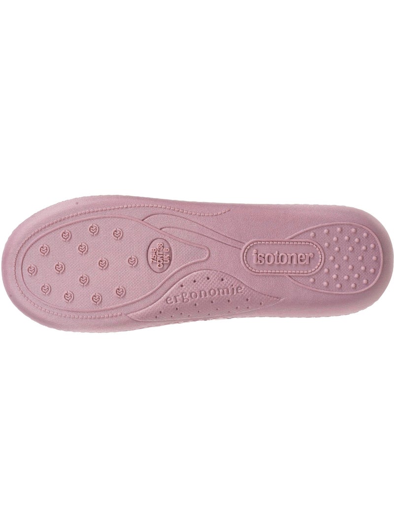 Chaussons mules microvelours semelle ergonomique soutien femme Isotoner Blush - Kiabi