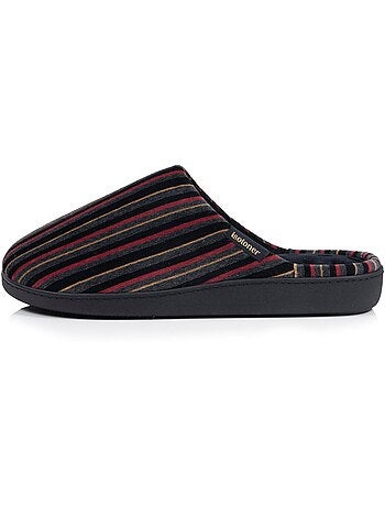 Chaussons mules microvelours ultra doux, semelle homme isotoner