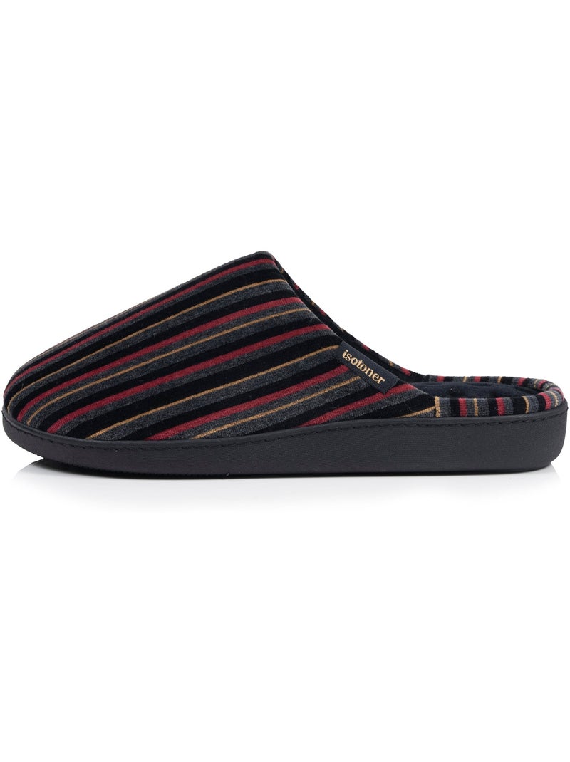 Chaussons mules microvelours ultra doux, semelle homme isotoner Blanc Bordeaux - Kiabi