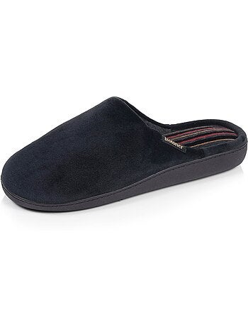 Chaussons mules microvelours ultra doux, semelle homme isotoner