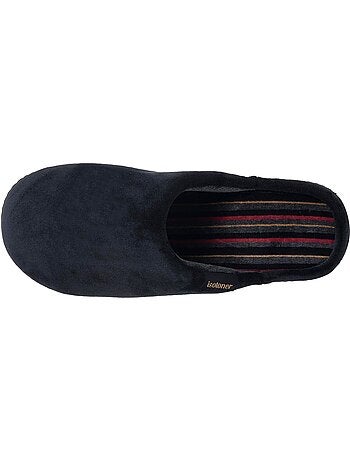 Chaussons mules microvelours ultra doux, semelle homme isotoner
