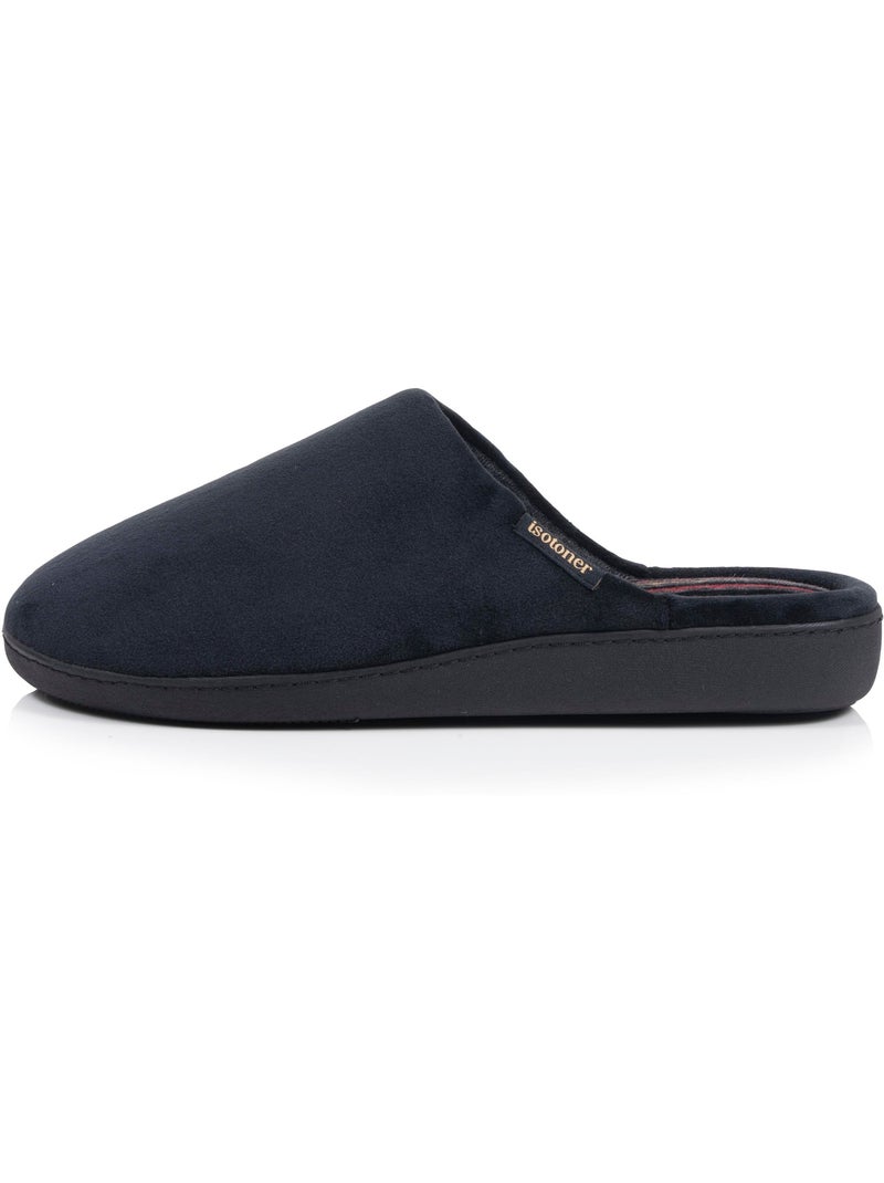 Chaussons mules microvelours ultra doux, semelle homme isotoner Noir - Kiabi