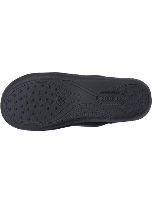 Chaussons mules microvelours ultra doux, semelle homme isotoner - Kiabi