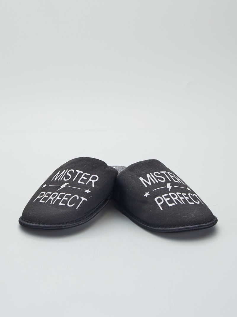 Chaussons mules 'Mister perfect' noir - Kiabi
