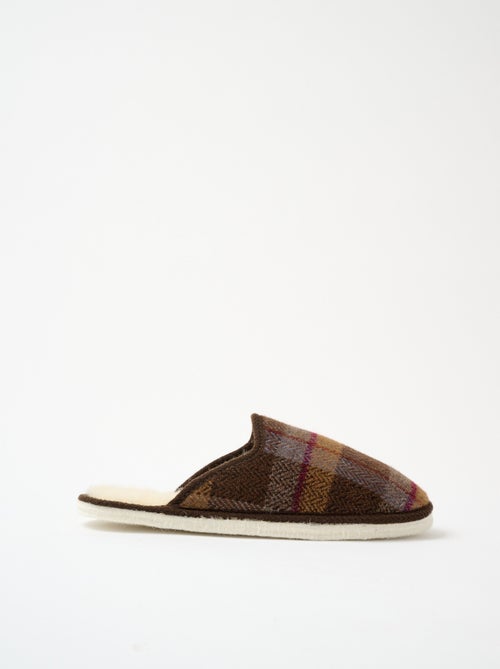 Chaussons mules mixtes tissu écossais - Afibel - Kiabi