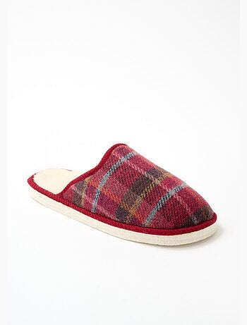 Chaussons mules mixtes tissu écossais - Afibel