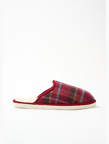 Chaussons mules mixtes tissu écossais - Afibel