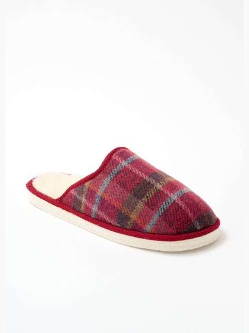 Chaussons mules mixtes tissu écossais - Afibel - Kiabi