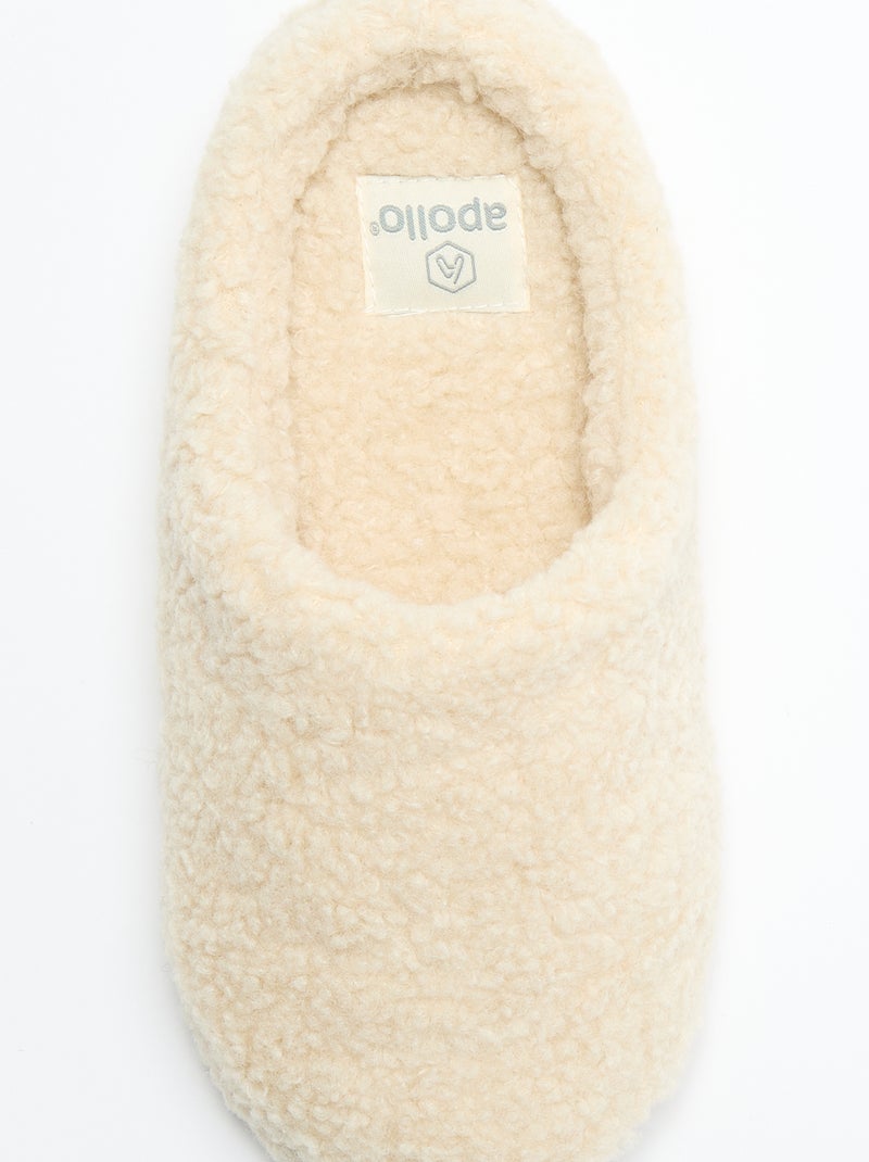 Chaussons mules moutonnés Blanc - Kiabi