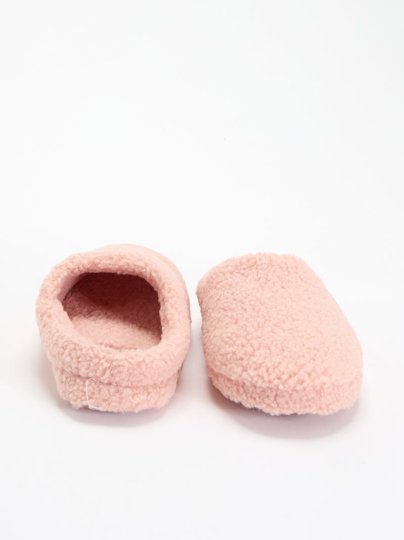 Chaussons mules moutonnés Rose - Kiabi