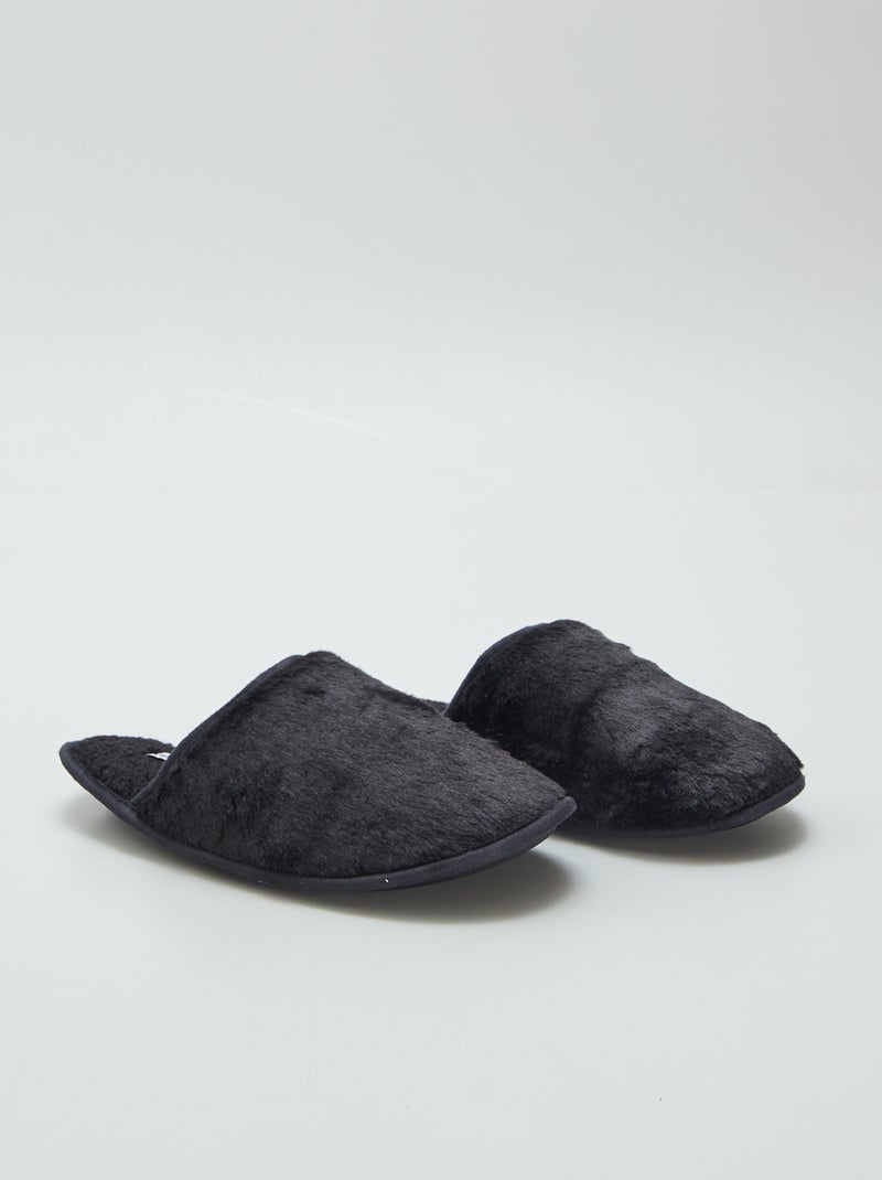 Chaussons mules noir - Kiabi