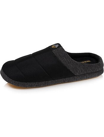 Chaussons mules nylon, semelle gomme ultra souple homme isotoner