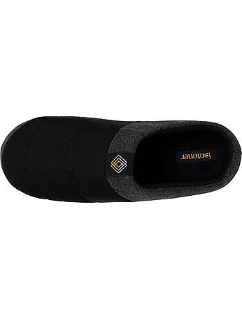 Chaussons mules nylon, semelle gomme ultra souple homme isotoner