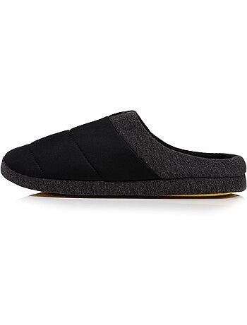 Chaussons mules nylon, semelle gomme ultra souple homme isotoner