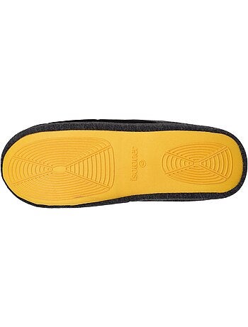Chaussons mules nylon, semelle gomme ultra souple homme isotoner
