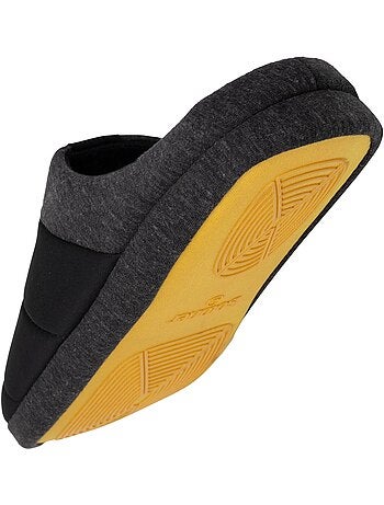 Chaussons mules nylon, semelle gomme ultra souple homme isotoner