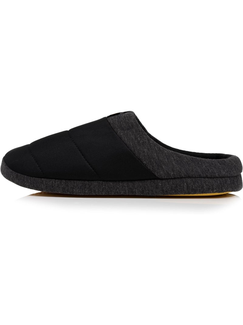 Chaussons mules nylon, semelle gomme ultra souple homme isotoner Noir - Kiabi