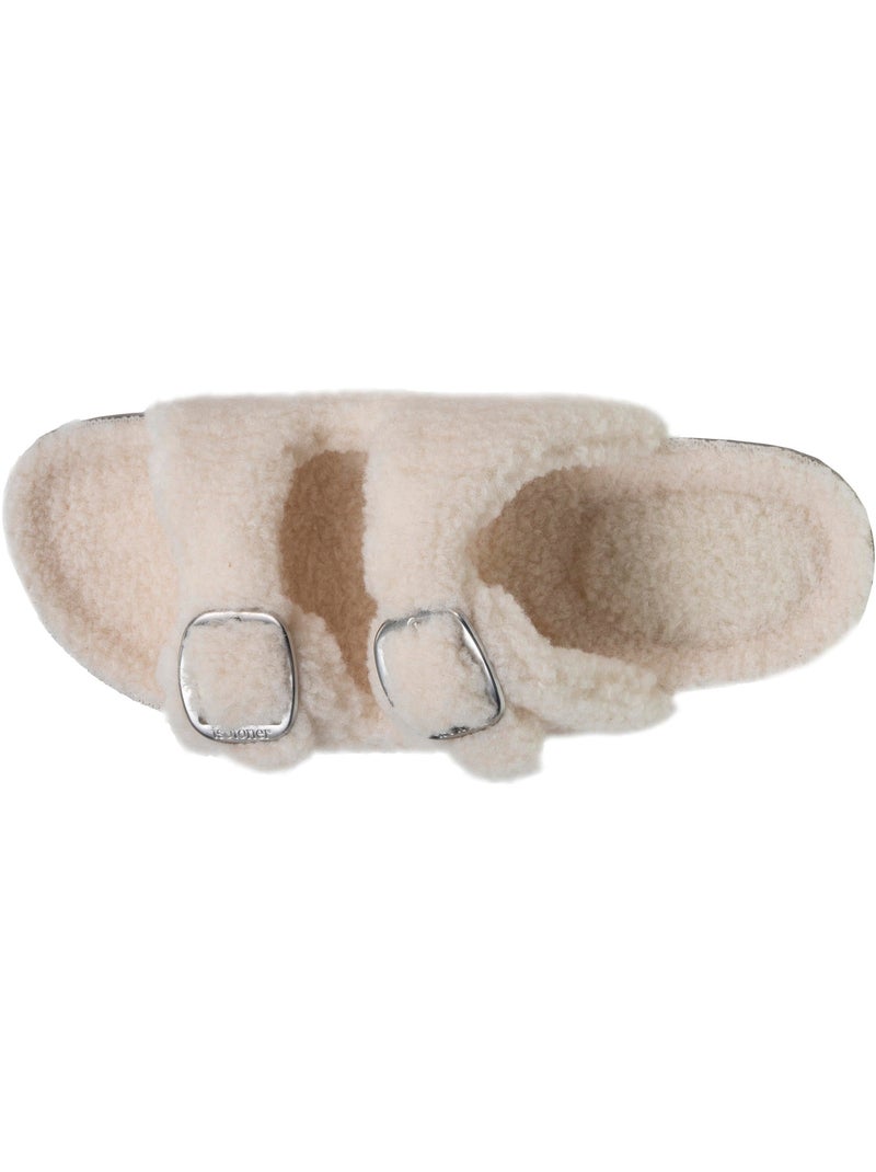Chaussons mules ouvertes amorti talon, confort à la marche femme isotoner Ivoire - Kiabi