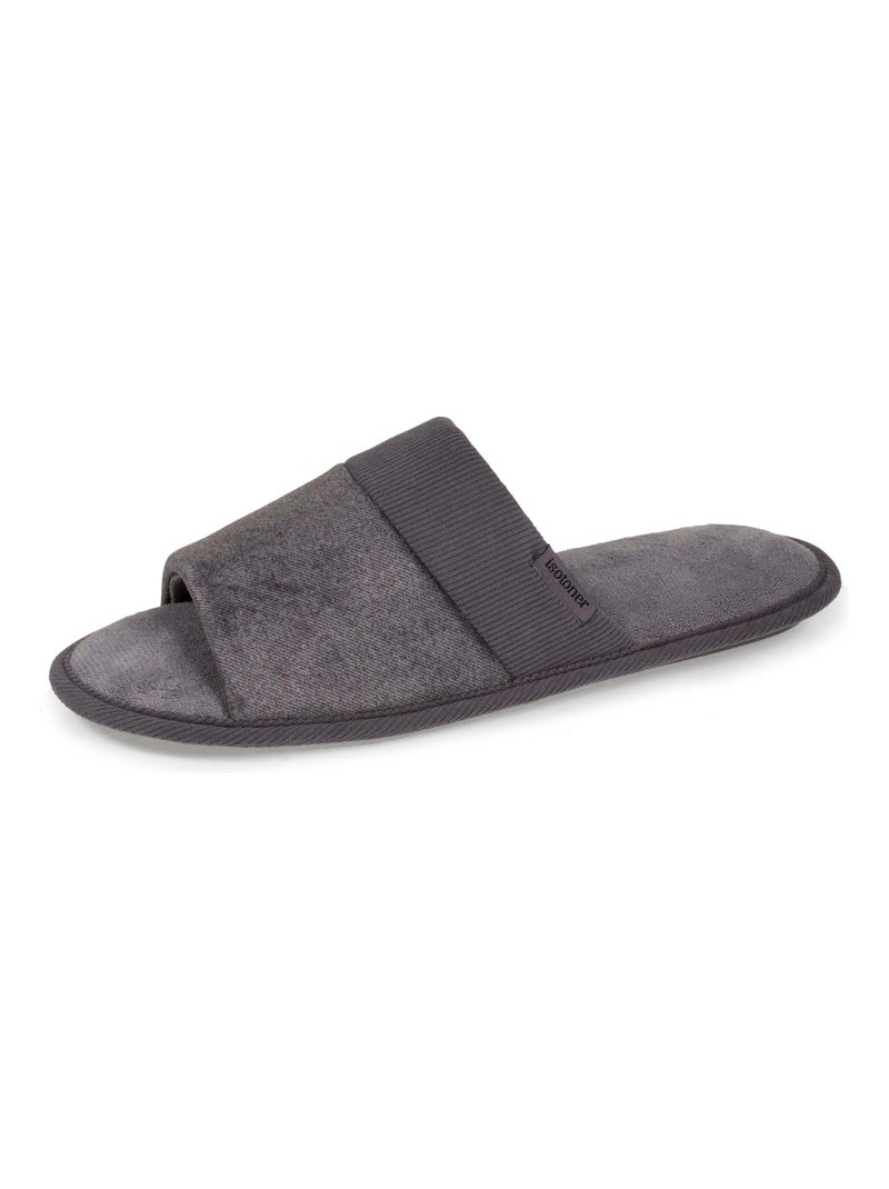 Chaussons mules ouvertes  homme Isotoner Gris - Kiabi