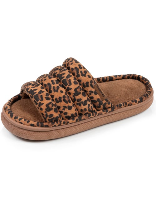 Chaussons mules ouvertes suédine semelle bloup XTRA Confort femme Isotoner - Kiabi
