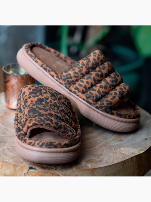 Chaussons mules ouvertes suédine semelle bloup XTRA Confort femme Isotoner - Kiabi