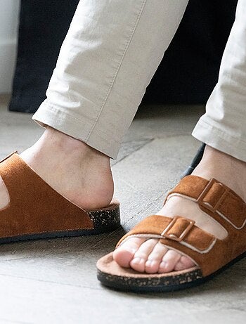 Chaussons mules ouvertes ultra confortables homme Isotoner