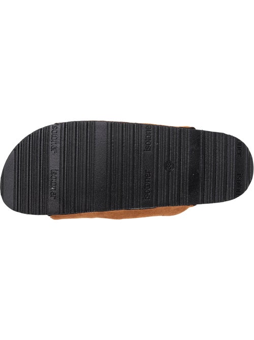 Chaussons mules ouvertes ultra-confortables patch Talon, en cuir femme Isotoner - Kiabi