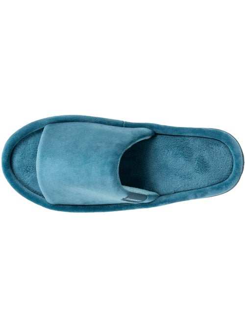 Chaussons mules ouvertes velours, plateforme 3,5 cm femme Isotoner - Kiabi