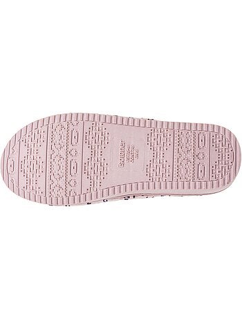 Chaussons mules ouvertes velours, plateforme 3,5 cm femme Isotoner