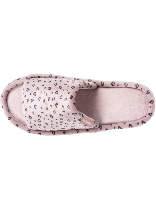 Chaussons mules ouvertes velours, plateforme 3,5 cm femme Isotoner - Kiabi
