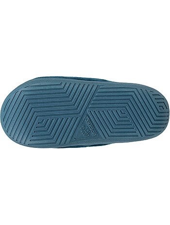 Chaussons mules ouvertes velours et maille métalisée semelle femme Isotoner