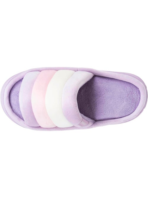 Chaussons mules ouvertes velours semelle bloup XTRA Confort femme Isotoner - Kiabi