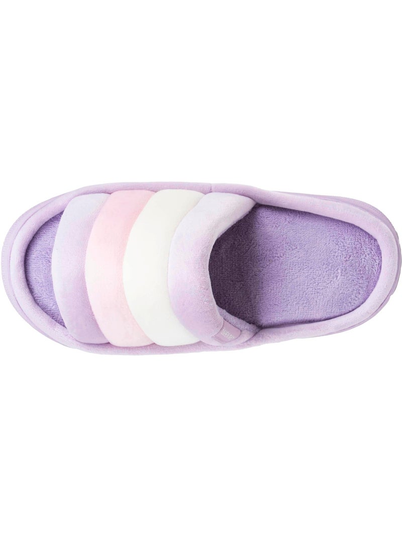 Chaussons mules ouvertes velours semelle bloup XTRA Confort femme Isotoner Multicolore - Kiabi