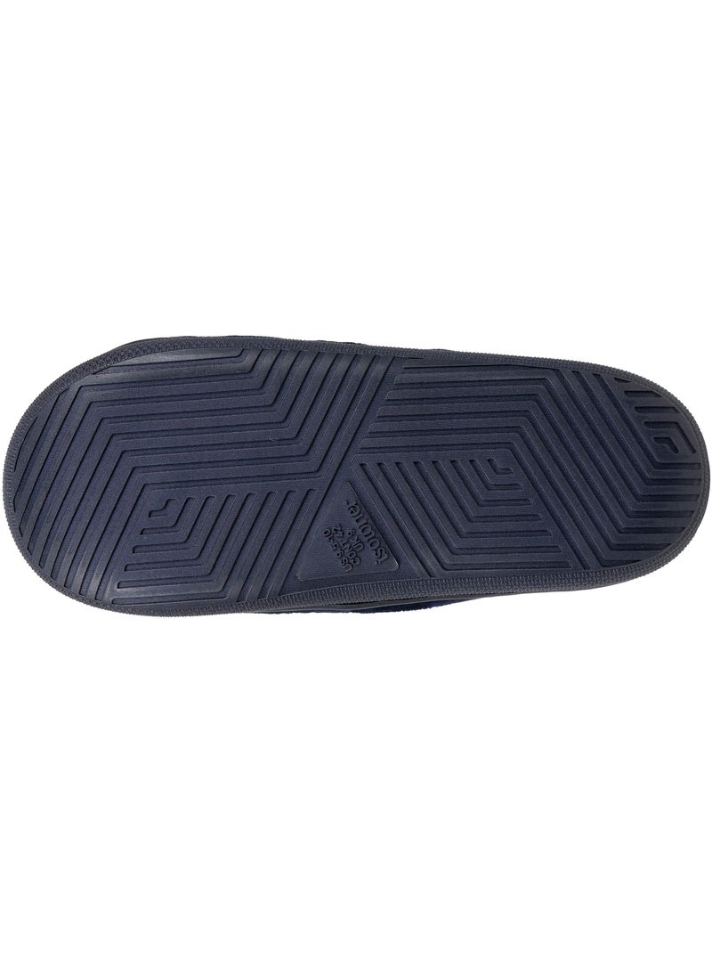 Chaussons mules ouvertes velours ultra doux, semelle bloup XTRA homme Isotoner Bleu marine - Kiabi