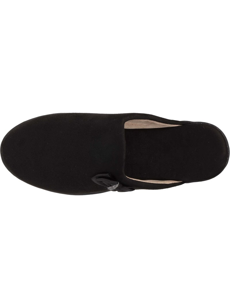 Chaussons mules petit talon de 4,5 cm femme isotoner Noir - Kiabi