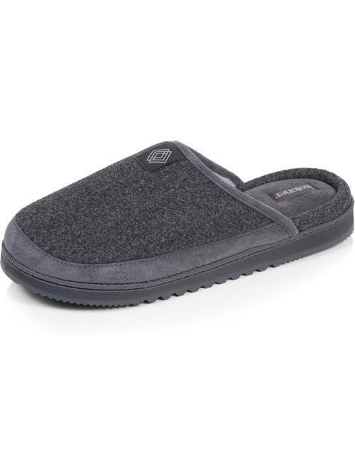 Chaussons mules polaire chauds, semelle confort crantée homme isotoner - Kiabi