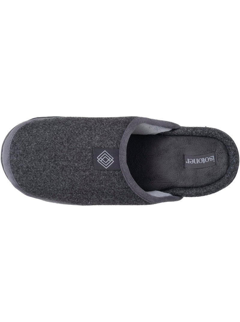 Chaussons mules polaire chauds, semelle confort crantée homme isotoner Gris - Kiabi