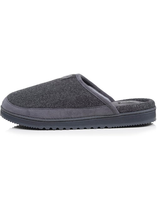 Chaussons mules polaire chauds, semelle confort crantée homme isotoner - Kiabi