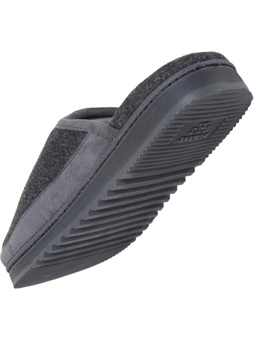 Chaussons mules polaire chauds, semelle confort crantée homme isotoner - Kiabi
