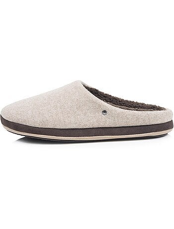 Chaussons mules polaire, chauds, semelle confort homme