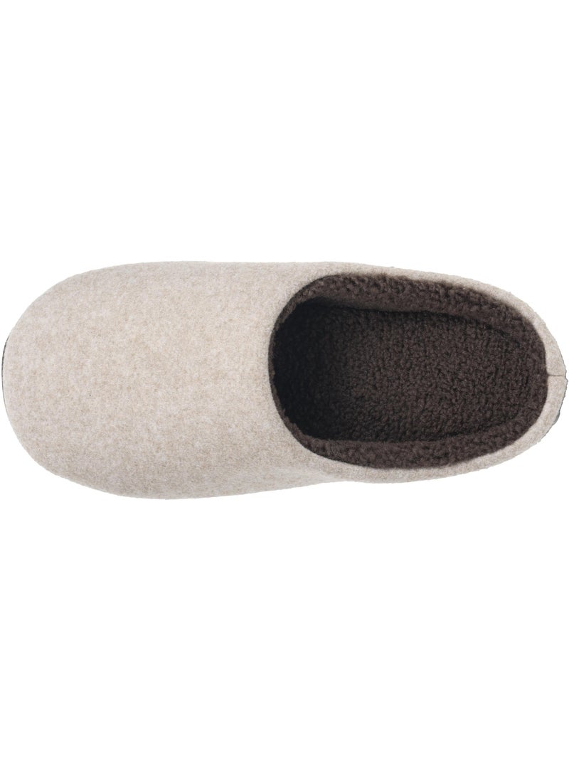 Chaussons mules polaire, chauds, semelle confort homme Beige - Kiabi