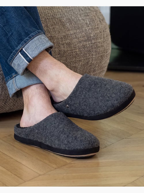 Chaussons mules polaire, chauds, semelle confort homme isotoner - Kiabi Chaussons mules polaire, chauds, semelle confort homme isotoner - Kiabi