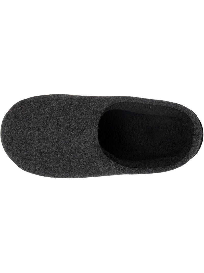 Chaussons mules polaire, chauds, semelle confort homme isotoner Noir - Kiabi