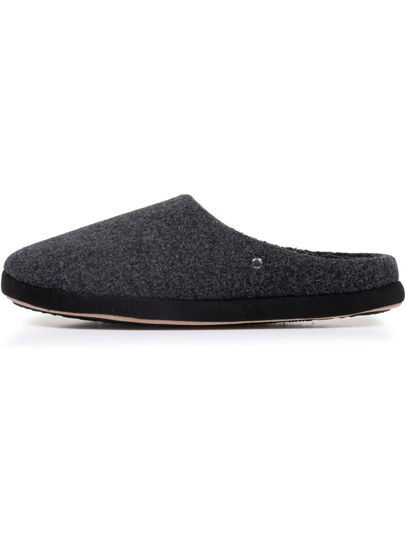 Chaussons mules polaire, chauds, semelle confort homme isotoner Noir - Kiabi