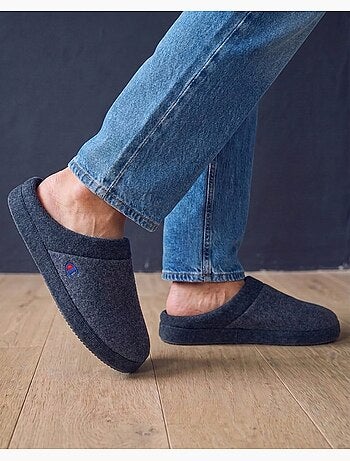 Chaussons mules polaire chinée doux pantoufle confort homme