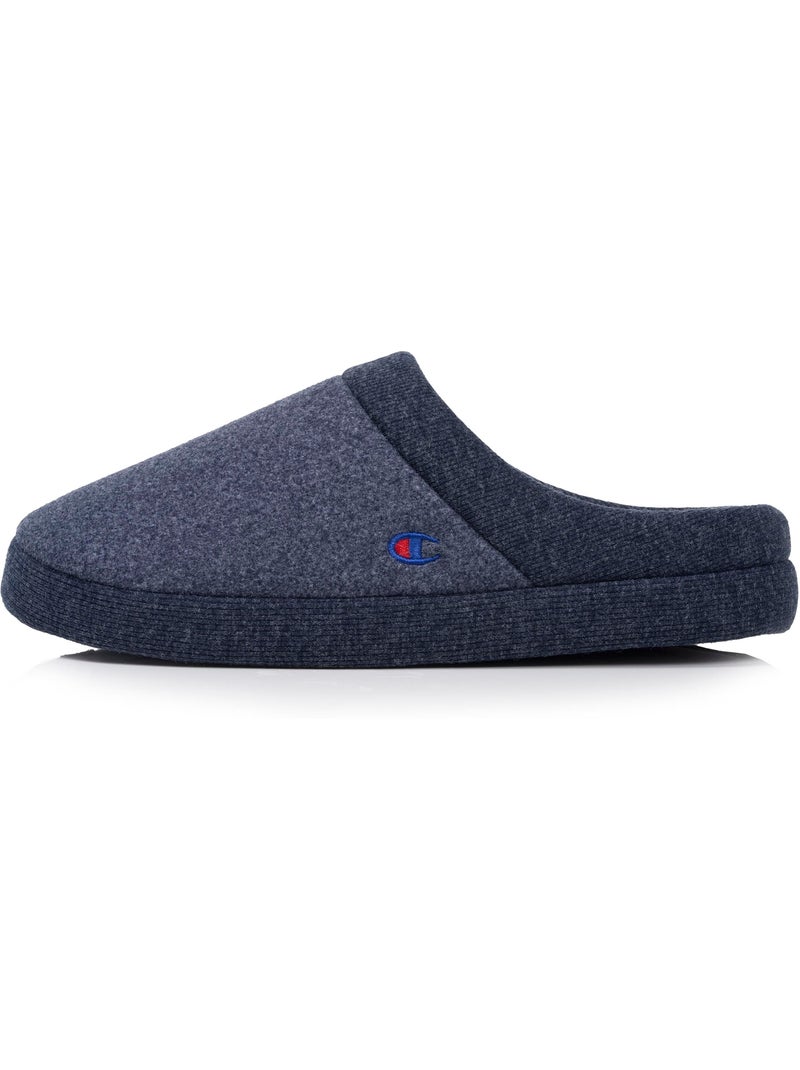 Chaussons mules polaire chinée doux pantoufle confort homme champion Bleu marine - Kiabi