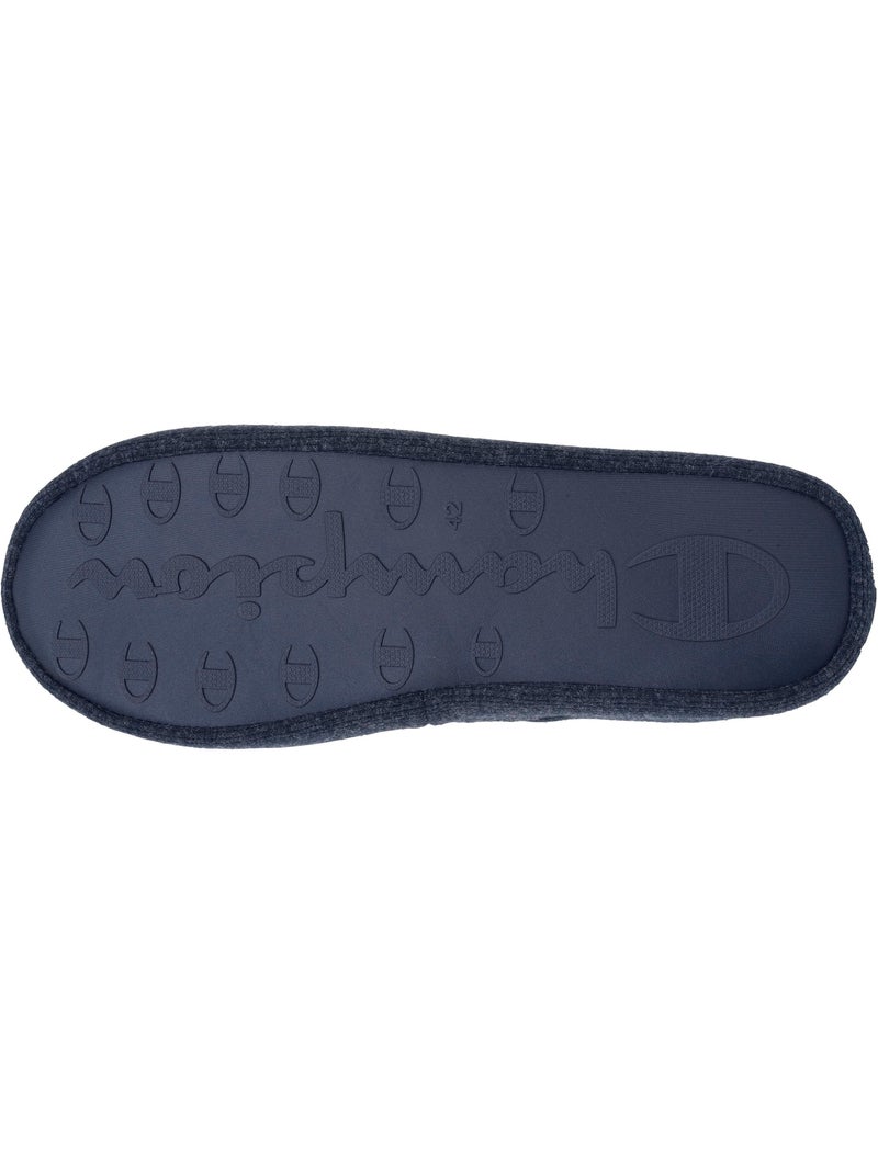 Chaussons mules polaire chinée doux pantoufle confort homme champion Bleu marine - Kiabi