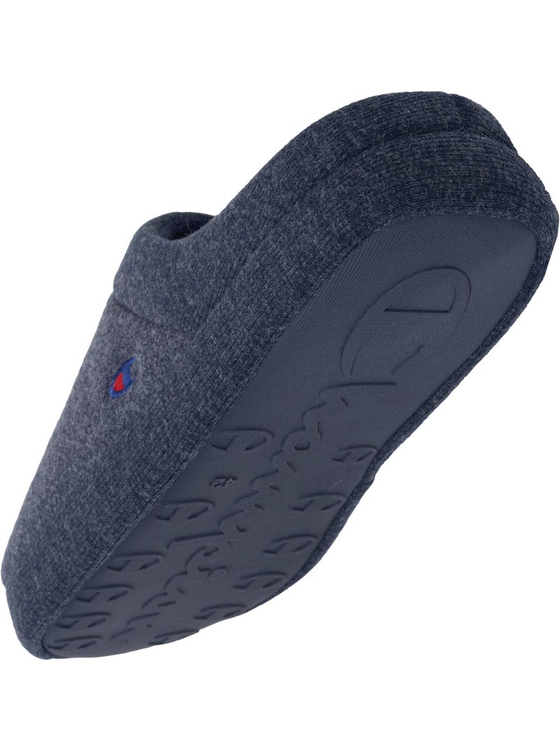 Chaussons mules polaire chinée doux pantoufle confort homme champion Bleu marine - Kiabi