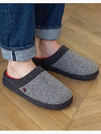 Chaussons mules polaire chinée doux pantoufle confort homme